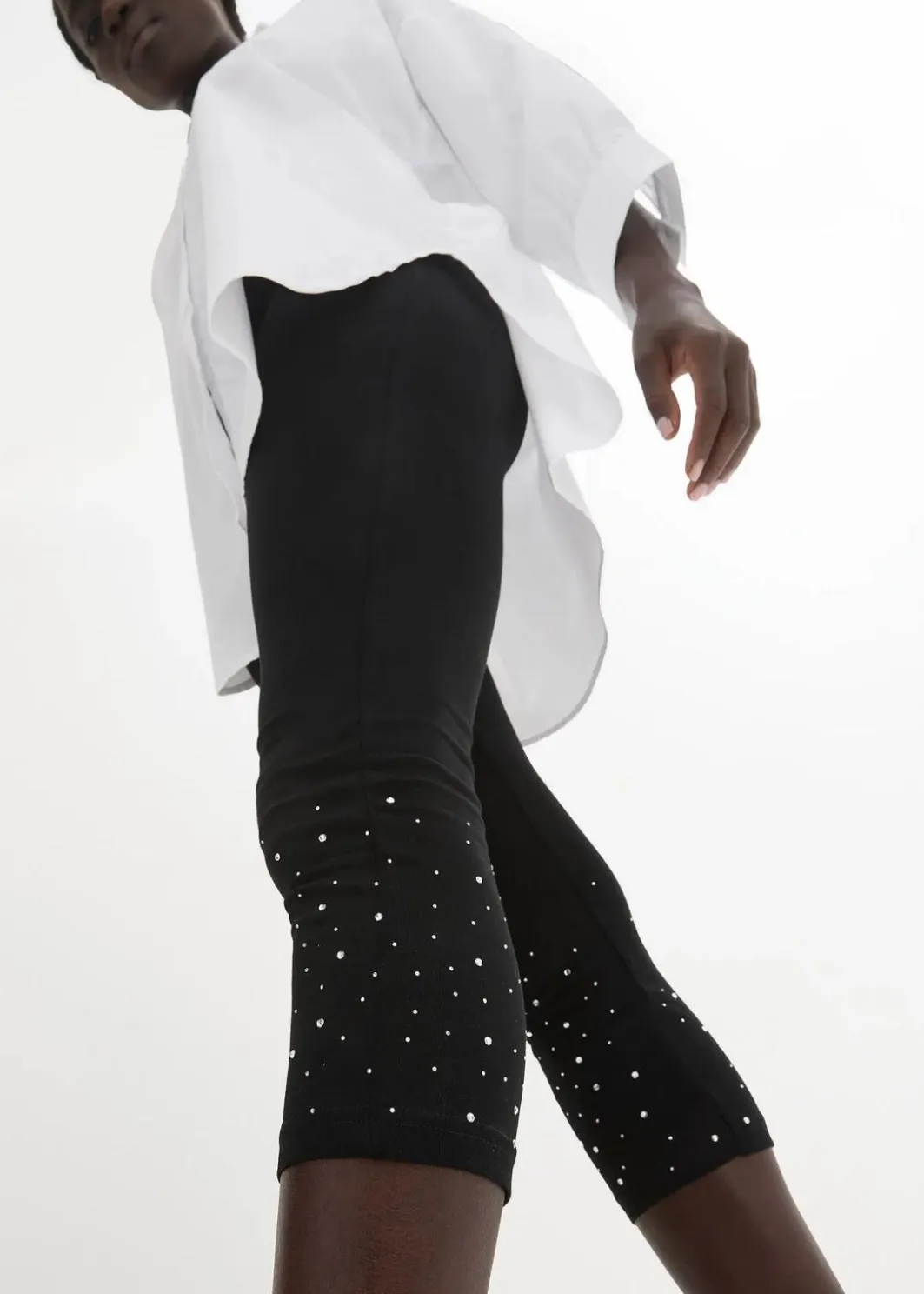 Damen bonprix Hosen|Capri-Leggings aus Baumwoll-mix