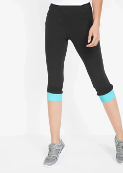 New Capri-Leggings mit Kontrastbündchen Damen Hosen|Nachhaltigere Materialien