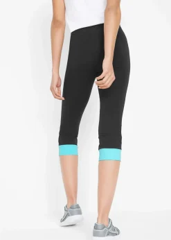 New Capri-Leggings mit Kontrastbündchen Damen Hosen|Nachhaltigere Materialien
