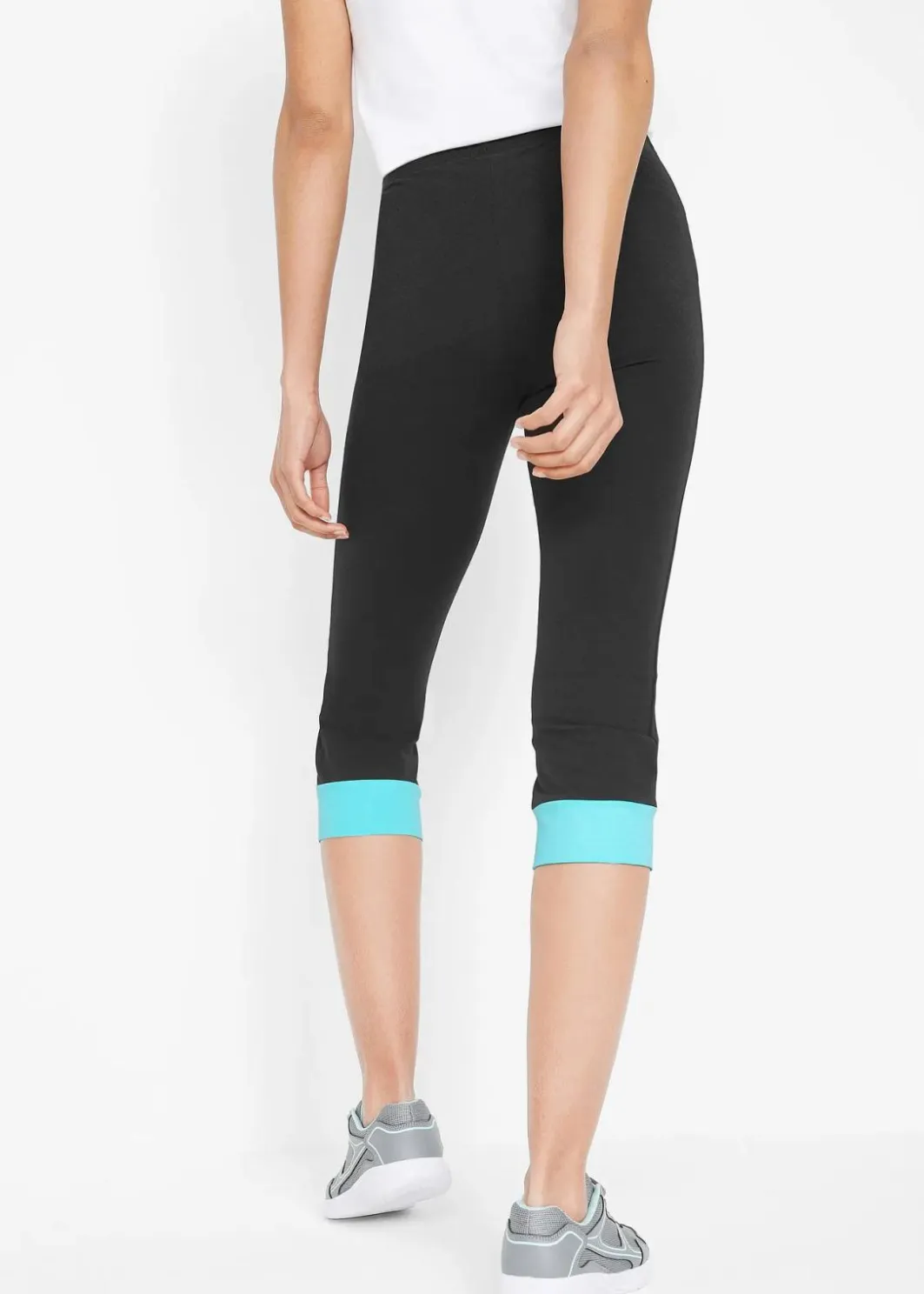 New Capri-Leggings mit Kontrastbündchen Damen Hosen|Nachhaltigere Materialien