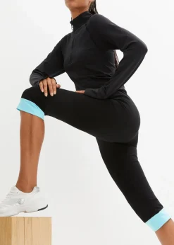 New Capri-Leggings mit Kontrastbündchen Damen Hosen|Nachhaltigere Materialien