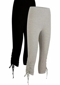 Best Capri-Leggings mit Raffung (2er Pack) Damen Hosen|Bekleidung·Kleider