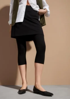 Damen bonprix Bekleidung·Kleider|Nachhaltigere Materialien|Capri-Leggings mit Rock aus elastischem Baumwoll-Mix