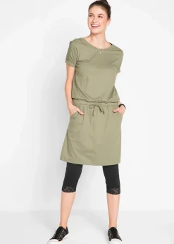 Damen bonprix Hosen|Capri-Leggings mit Spitzendetail