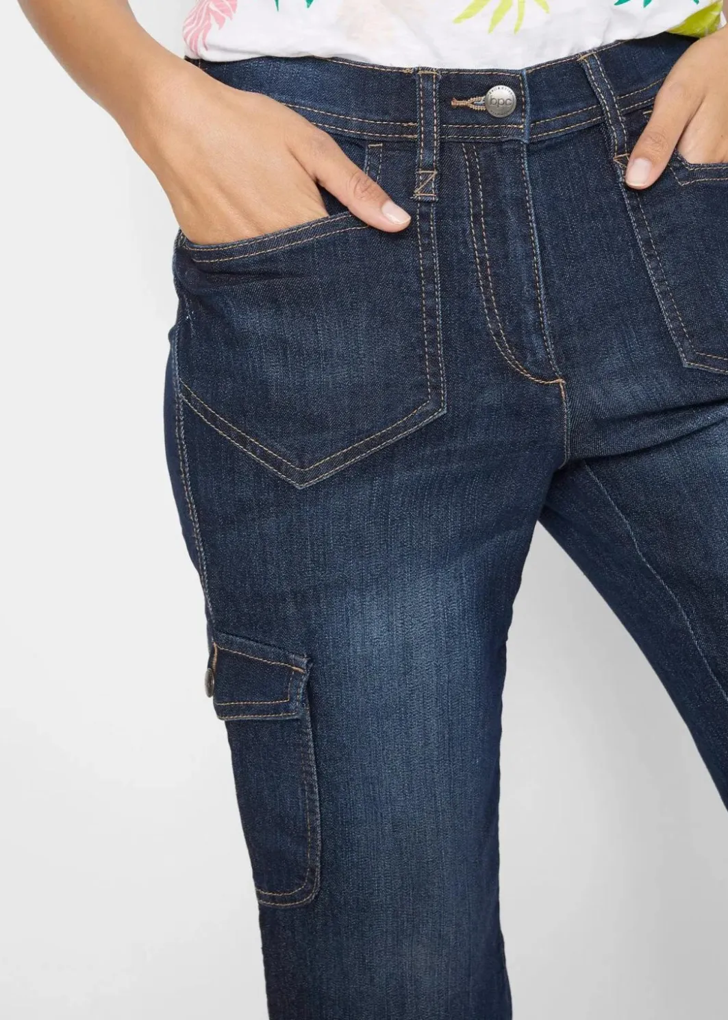 Clearance Cargo Jeans, Mid Waist, Stretch Damen Bekleidung·Shirts & Tops|Jeans
