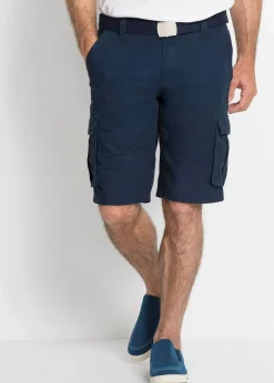Herren bonprix Große Größen|Shorts|Cargo-Bermuda aus reiner Baumwolle, Relaxed Fit