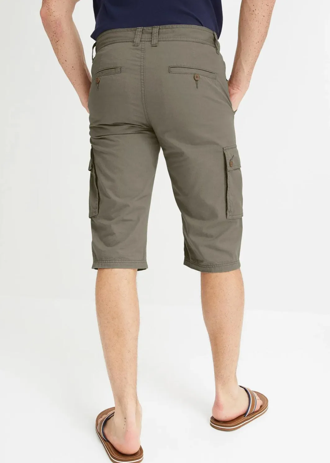 Herren bonprix Große Größen|Hosen|Cargo-Bermuda aus reiner Baumwolle, Regular Fit