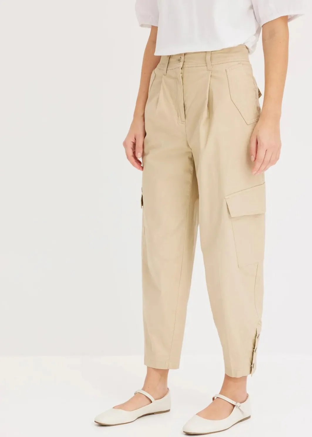 Damen bonprix Bekleidung·Kleider|Hosen|Cargohose aus Baumwolle mit Stretch