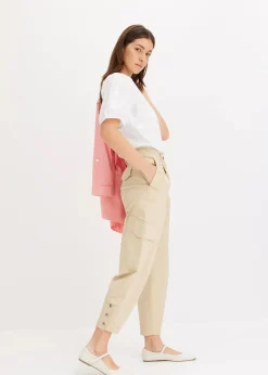 Damen bonprix Bekleidung·Kleider|Hosen|Cargohose aus Baumwolle mit Stretch