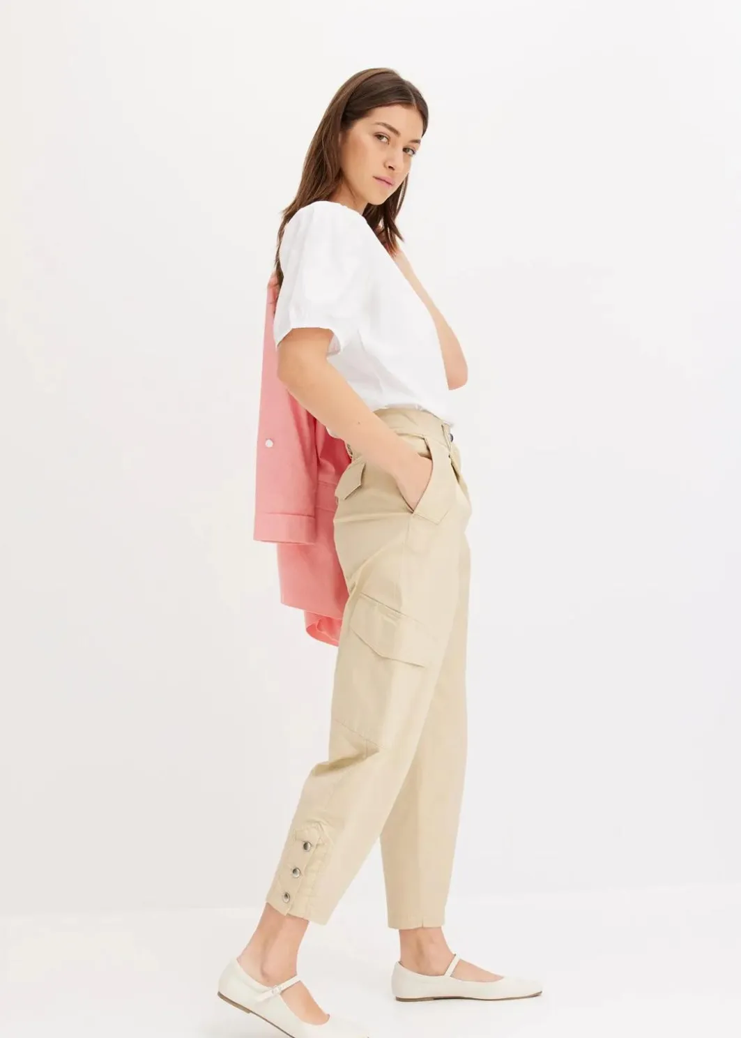 Damen bonprix Bekleidung·Kleider|Hosen|Cargohose aus Baumwolle mit Stretch