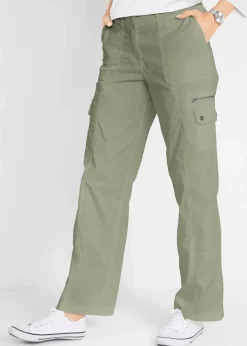 Best Cargohose aus Baumwolle, Mid Waist Damen Hosen|Bekleidung·Kleider