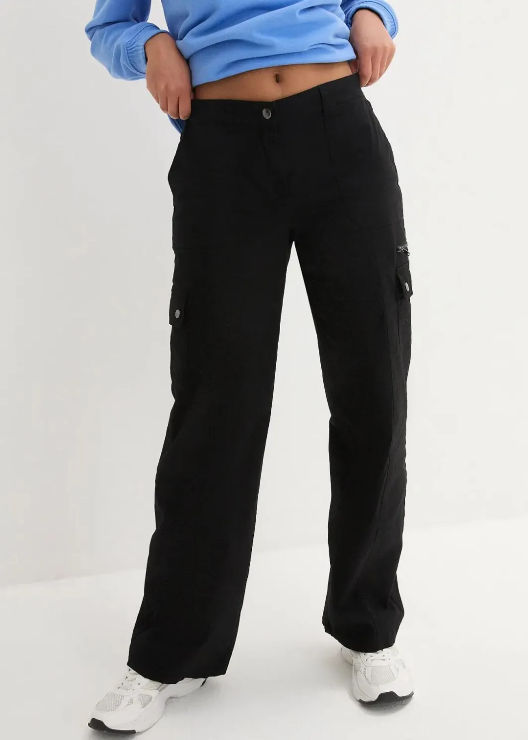 Sale Cargohose aus Baumwolle, Mid Waist Damen Bekleidung·Kleider|Hosen