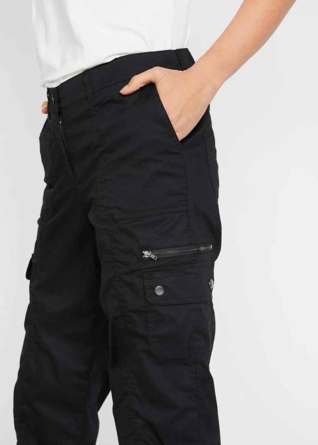 Sale Cargohose aus Baumwolle, Mid Waist Damen Bekleidung·Kleider|Hosen