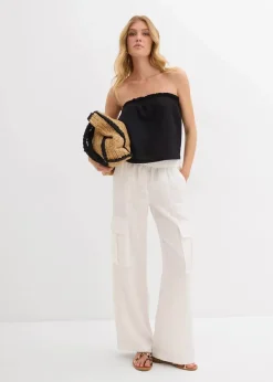 Damen bonprix Hosen|Cargohose aus fließendem Lyocell-Mix