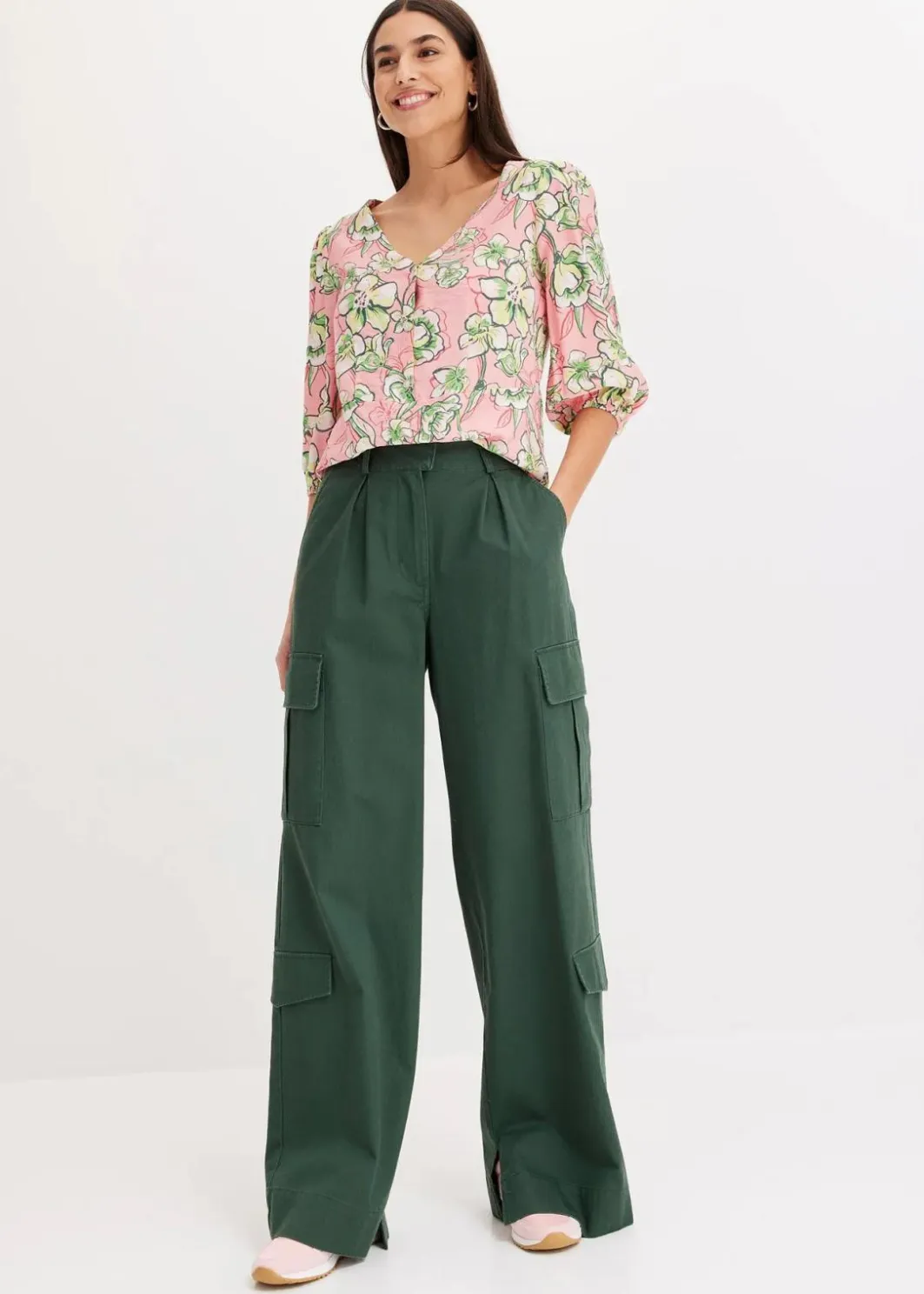Damen bonprix Bekleidung·Kleider|Hosen|Cargohose aus reiner Baumwolle