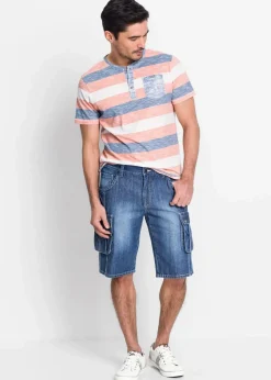 Herren bonprix Große Größen|Shorts|Cargo-Jeans-Bermuda Regular Fit