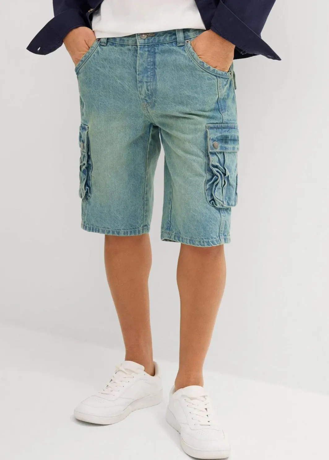 Herren bonprix Jeans|Shorts|Cargo-Jeans-Bermuda Regular Fit