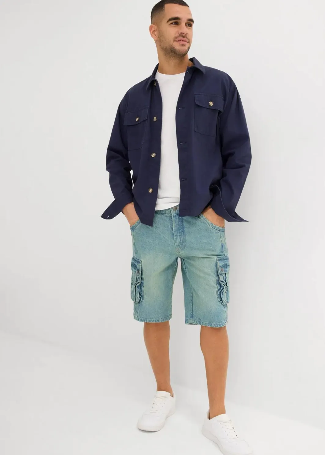 Herren bonprix Jeans|Shorts|Cargo-Jeans-Bermuda Regular Fit
