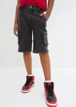 Kinder bonprix Jungen 9-16 Jahre·Shorts|Jungen 9-16 Jahre·Jeans|Cargo-Jeans-Bermudav mit verstellbarem Bund, Loose Fit