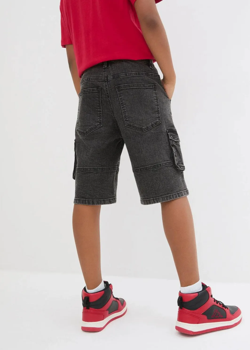 Kinder bonprix Jungen 9-16 Jahre·Shorts|Jungen 9-16 Jahre·Jeans|Cargo-Jeans-Bermudav mit verstellbarem Bund, Loose Fit