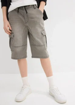 Kinder bonprix Jungen 9-16 Jahre·Jeans|Jungen 9-16 Jahre·Shorts|Cargo-Sweatjeans-Bermuda, Regular Fit