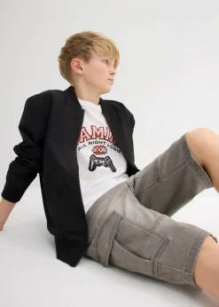 Kinder bonprix Jungen 9-16 Jahre·Jeans|Jungen 9-16 Jahre·Shorts|Cargo-Sweatjeans-Bermuda, Regular Fit