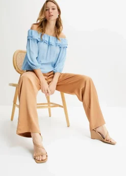 Clearance Carmenbluse aus recyceltem Polyester Damen Nachhaltigere Materialien|Blusen & Tuniken