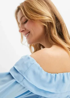 Clearance Carmenbluse aus recyceltem Polyester Damen Nachhaltigere Materialien|Blusen & Tuniken
