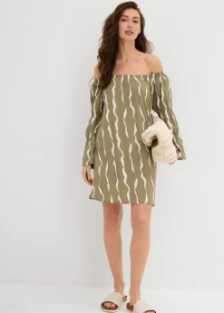 Damen bonprix Bekleidung·Pullover & Strickjacken|Kleider|Carmen-Kleid aus fließender Viskose