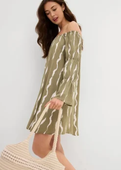 Damen bonprix Bekleidung·Pullover & Strickjacken|Kleider|Carmen-Kleid aus fließender Viskose