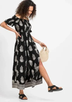 Discount Carmen-Kleid aus fließender Viskose Damen Bekleidung·Pullover & Strickjacken|Kleider