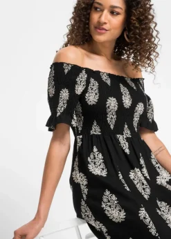 Discount Carmen-Kleid aus fließender Viskose Damen Bekleidung·Pullover & Strickjacken|Kleider
