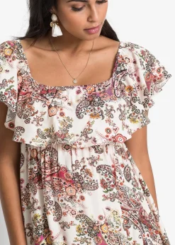 Damen bonprix Kleider|Carmen-Kleid aus fließender Viskose