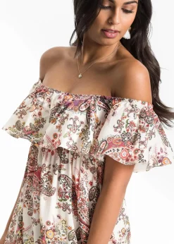 Damen bonprix Kleider|Carmen-Kleid aus fließender Viskose