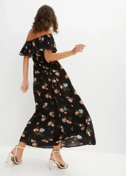 Carmen-Kleid aus fließender Viskose Damen Kleider|Bekleidung·Pullover & Strickjacken