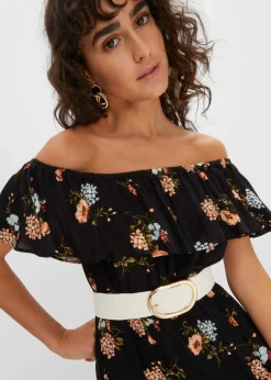 Carmen-Kleid aus fließender Viskose Damen Kleider|Bekleidung·Pullover & Strickjacken