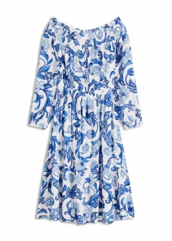 Discount Carmen-Kleid aus strukturierter Viskose Damen Bekleidung·Pullover & Strickjacken|Kleider