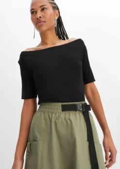 Damen bonprix Shirts & Tops|Nachhaltigere Materialien|Carmenshirt in Viskose-Mix