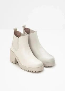 Damen bonprix Schuhe & Accessoires In Spezialgrößen·Schuhe In Übergröße|Schuhe & Accessoires In Spezialgrößen·Elastischer Schaft|Chelsea-Boots mit Blockabsatz
