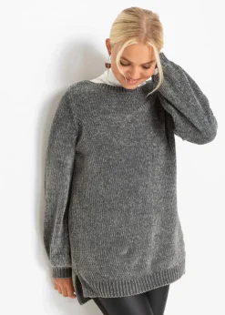 Chenille-Longpullover Damen Bekleidung·Umstandsmode|Strickmode