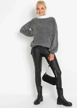 Chenille-Longpullover Damen Bekleidung·Umstandsmode|Strickmode