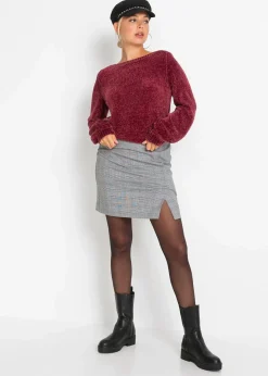 Hot Chenille-Longpullover Damen Pullover & Strickjacken|Nachhaltigere Materialien