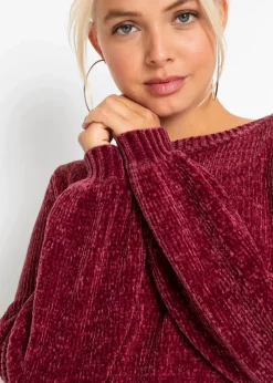 Hot Chenille-Longpullover Damen Pullover & Strickjacken|Nachhaltigere Materialien