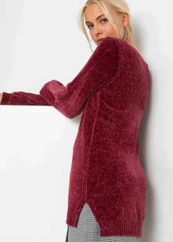 Hot Chenille-Longpullover Damen Pullover & Strickjacken|Nachhaltigere Materialien