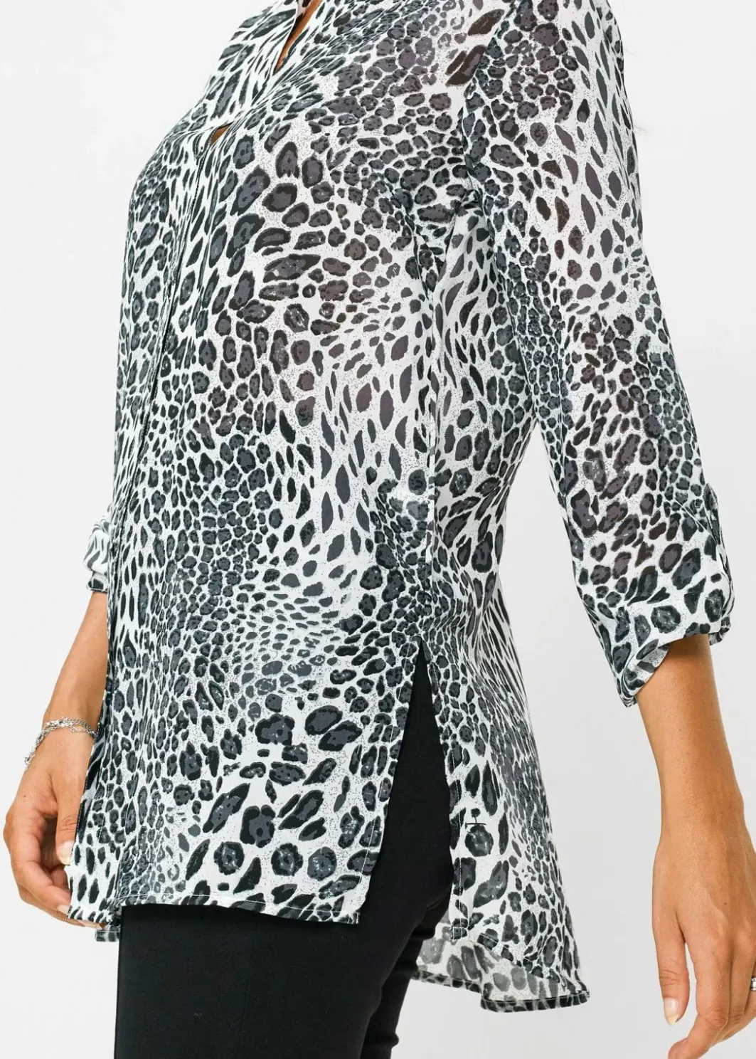 Damen bonprix Bekleidung·Jacken & Mäntel|Blusen & Tuniken|Chiffon Longbluse