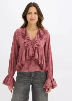 Damen bonprix Blusen & Tuniken|Bekleidung·Jacken & Mäntel|Chiffonbluse mit leichter Transparenz