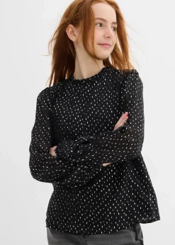 Kinder bonprix Mädchen 9-16 Jahre·Shirts & Blusen|Chiffonbluse mit Rüschenkragen