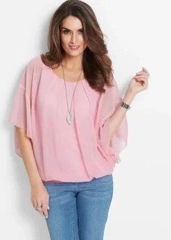 Damen bonprix Blusen & Tuniken|Bekleidung·Jacken & Mäntel|Chiffonbluse mit Untertop
