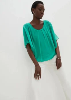 Damen bonprix Blusen & Tuniken|Bekleidung·Jacken & Mäntel|Chiffonbluse mit Untertop