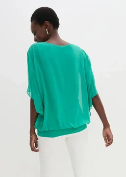 Damen bonprix Blusen & Tuniken|Bekleidung·Jacken & Mäntel|Chiffonbluse mit Untertop